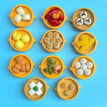 臺灣出貨 雞蛋托冰箱貼 蒸籠冰箱貼 仿真蒸籠食物3d立體冰箱貼 磁吸冰箱貼 樹脂磁性冰箱貼 可吸便籤紙 微縮食玩磁吸