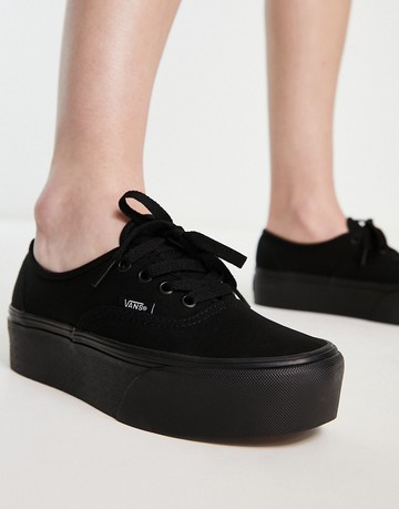 Vans Authentic stackform trainers in triple black