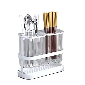 壁掛式免鑽孔餐具收納架  1個  白色