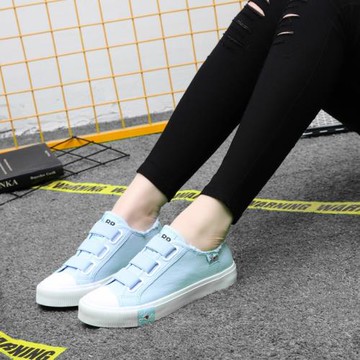 春秋季新款純色百搭韓版女鞋子松緊套腳方便鞋學生平底鞋潮鞋IN