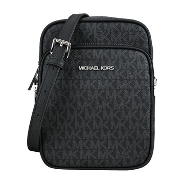 MICHAEL KORS JET SET滿版前口袋直式斜背包-中/黑 _廠商直送
