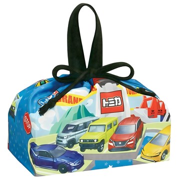 Skater 防皺束口便當袋 抽繩午餐袋 多美車  藍色  1個  290 x 165 x 120mm