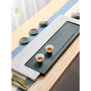 天然大理石茶盤北歐家用現代簡約嵌入式石頭茶臺茶海功夫茶具干泡