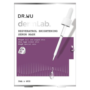 DR.WU 達爾膚 白藜蘆醇亮白精華面膜  4片  1盒