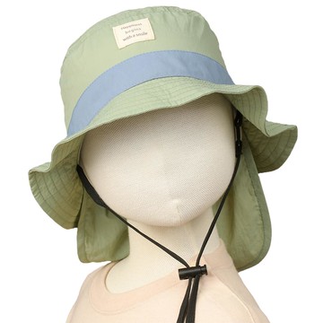 akachan honpo - 漁夫帽-附防曬遮陽布-綠色
