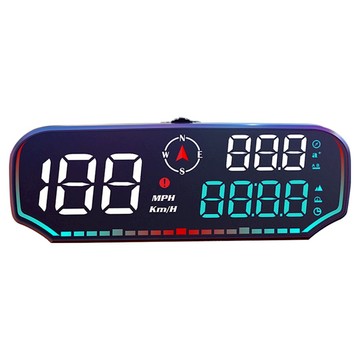 領先者 G14 GPS定位 LED大字體 HUD多功能抬頭顯示器  1個  黑色