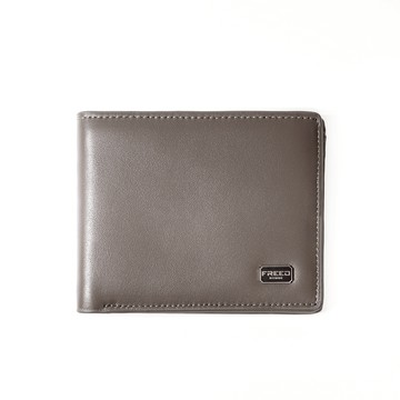 【FREED】紳士極潤頭層納帕(Nappa)真皮短夾 - 鈦光灰 生日送禮 升遷賀禮 男生禮物 聖誕節 交換禮物