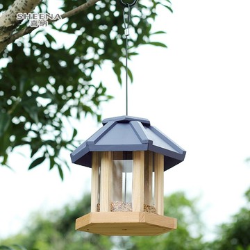 法式全景喂鳥器咖啡小屋戶外喂鳥器野鳥保護喂食飼鳥庭院別墅布施