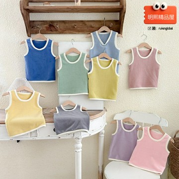 【擼貓雙面絨】兒童馬甲 加絨背心 保暖馬甲 無骨背心 加厚馬甲 套頭馬甲 男女童通用 柔軟親膚 秋冬內搭