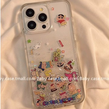 閃粉亮片流沙 小新 小熊 KT貓 iPhone 17 Plus 16 15 14 13 Pro max 防摔創意 手機殼