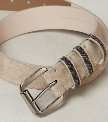 Brunello Cucinelli Suede monili belt