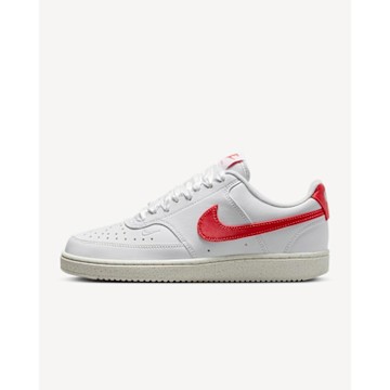NIKE 耐吉 低筒 皮革 女 運動鞋 休閒鞋-白底紅勾  W NIKE COURT VISION LO NN - HV5246100
