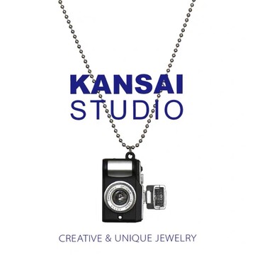 KANSAI自製日系嘻哈閃光復古照相機單反項鍊土酷蹦迪吊墜毛衣鏈