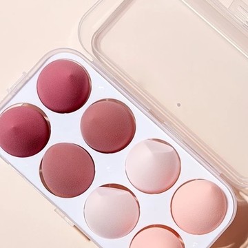美妝蛋八入組 Q彈加倍 細緻貼妝  草莓粉  1組