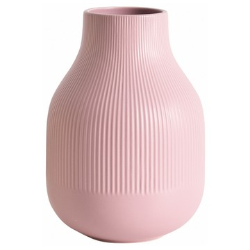Meric Garden 法式玫光微語霧粉陶瓷花瓶/裝飾花瓶/桌面擺飾  粉色  8 x 22cm