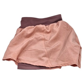 假兩件防走光透氣速乾修長比例運動短褲  L  粉色