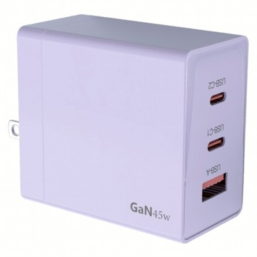 VOORCA 3孔GaN 充電頭 45W VO45WB-2C1A  淺紫色  1個