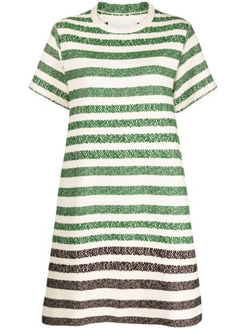 Jil Sander - striped twill T-shirt dress - women - Cotton - 36 - Neutrals