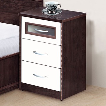 文創集 南亞塑鋼 桑尼多彩1.7尺三抽塑鋼床頭櫃/床邊櫃(二色可選)-50.7x40.8x76cm免組