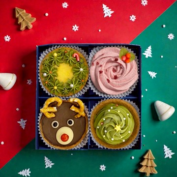 【傳遞幸福】〔聖誕節限定〕聖誕玫瑰塔禮盒(4入禮盒)