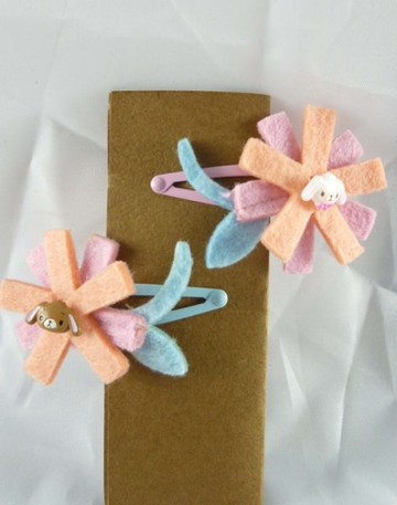 【震撼精品百貨】Sugarbunnies 蜜糖邦尼~髮夾組『不織布花』