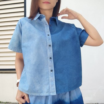 Jinda Beta Shirt E - 靛藍紮染夏季襯衫