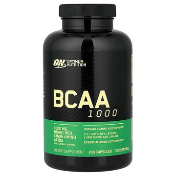Optimum Nutrition, 支鏈氨基酸 1000，200 粒膠囊（每粒膠囊 500 毫克）