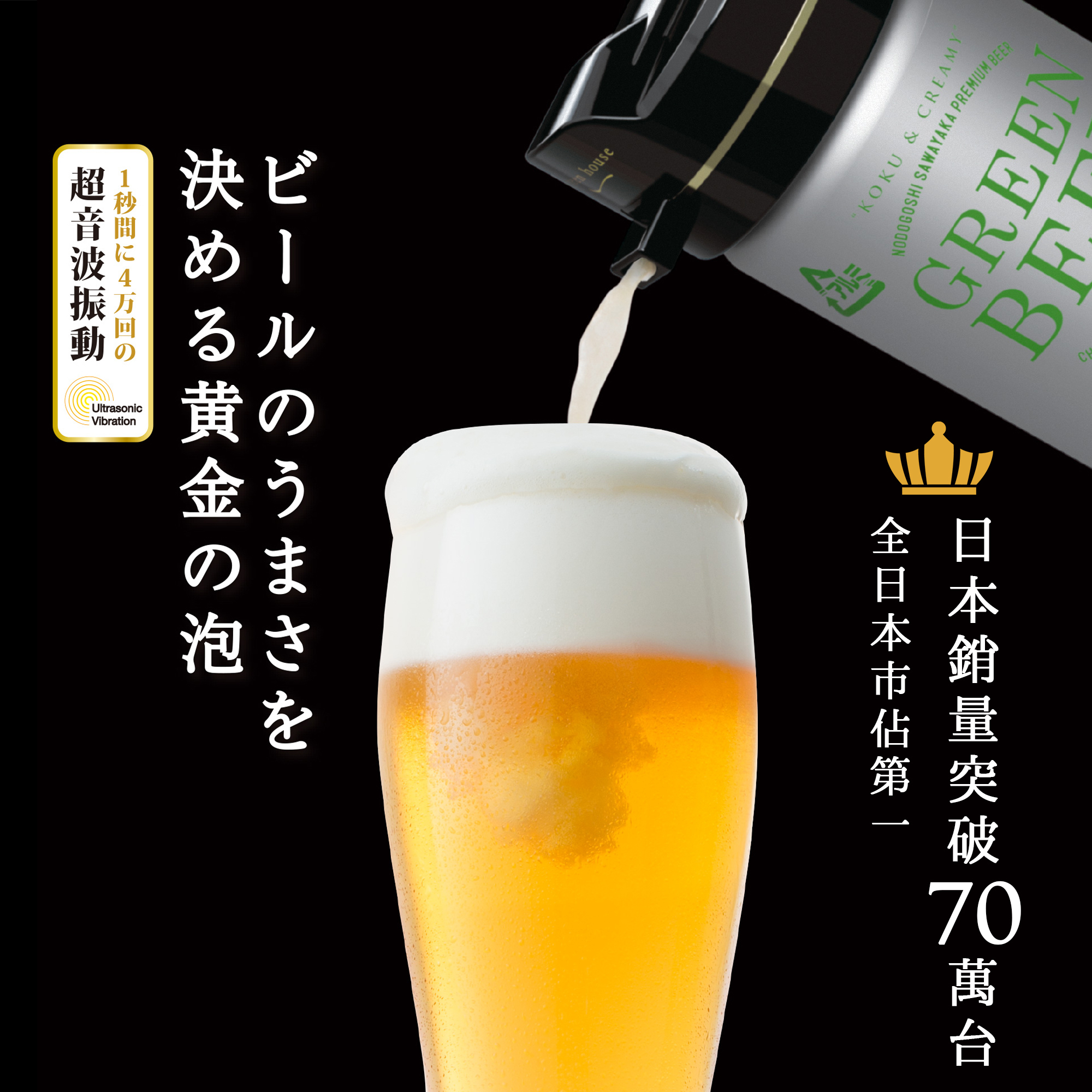 日本GREEN HOUSE - 4萬次極致音波啤酒金泡機 GH-BEERN