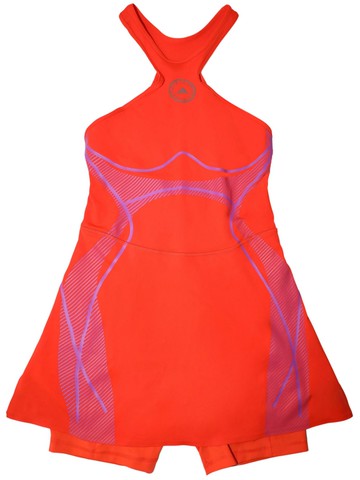adidas by Stella McCartney - TruePace abstract-print performance minidress - women - Recycled Elastane/Recycled Polyester - L - Orange