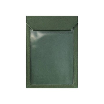 【KING JIM】FLATTY WORKS多用途收納袋 墨綠 A4 直式