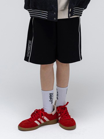 Side Piping Line Cotton Sweat Pants [Black]