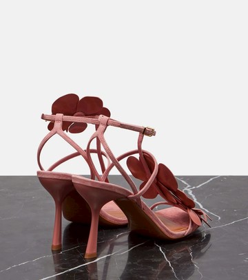 Zimmermann Orchid 85 floral-appliqué suede sandals