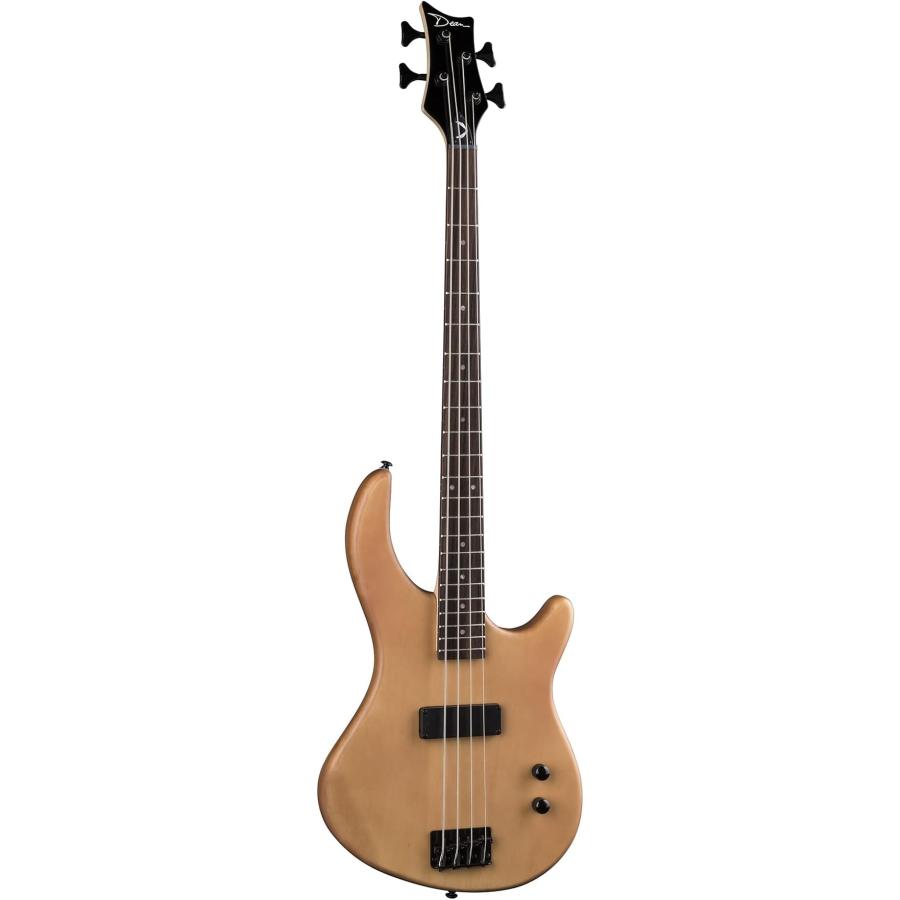 Dean E09M Edge Mahogany Electric Bass Guitar Natural, Hard Case Bundle