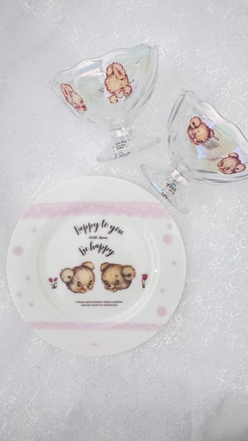 陶瓷彩繪 小熊圖案 16.5cm 點心盤 手作食器