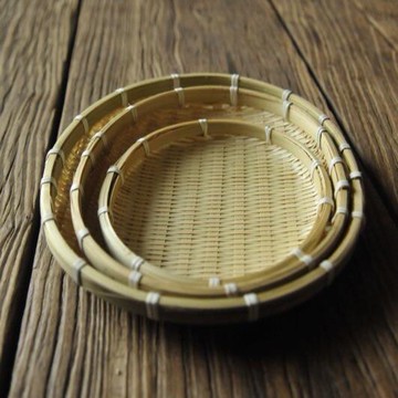 竹筐饅頭筐防蟲防蒼蠅竹編篩子農家竹編制品橢圓簸箕曬菜神器果籃