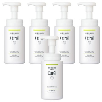 Curel 珂潤 潤浸保濕洗顏慕絲 控油  150ml  5瓶