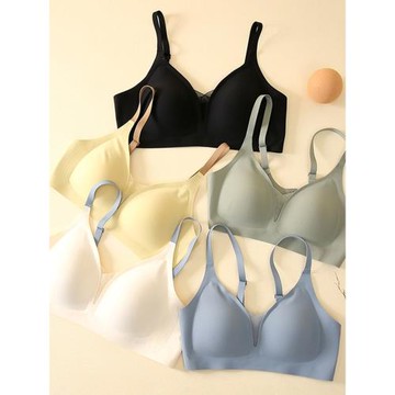頂呱呱果凍條內衣女士軟支撐薄款光面無痕小胸聚攏文胸無鋼圈胸罩