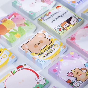 🍋檸檬青🍋現貨特價售完無補甜茶電報系列8款100張入迷你便攜卡通N次貼便利貼留言本記事本