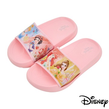 【迪士尼童鞋】不對稱膠面印刷造型防水拖鞋-粉(小美人魚)