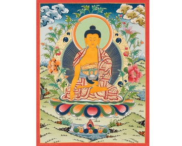 平靜釋迦牟尼佛唐卡   冥想輔助