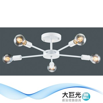 大巨光 工業風 E27x5 半吸頂燈(BM-50263)