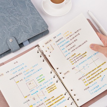 活頁筆記本B5可拆卸本子網格本記事本康奈爾活頁本簡約ins風方格本軟皮學生手賬本活頁讀書筆記商務文藝精致【林之舍】