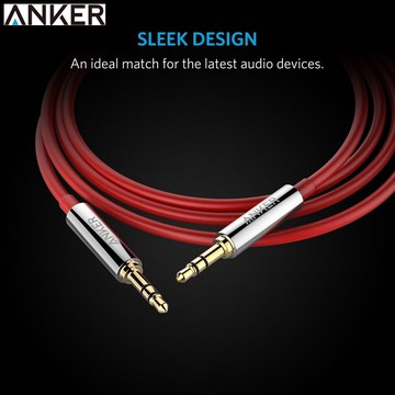 又敗家@美國Anker PVC Premium端子3.5mm音源線AUX-IN音源線A71230系列(黑色/紅色,長1.2公尺即1.2米1.2M)適Apple蘋果iPhone iPod iPad air mini pro 8 7s 7 7+ 6 6s 6+ 5 5s 5c 4 3 2 the Sony索尼Walkman創見Zune 3.5mm耳機孔耳機延長線耳機線耳機音源線聲音訊號線音訊線auxin音源線audio cable【全館299超取免運】【APP下單點數4倍送】