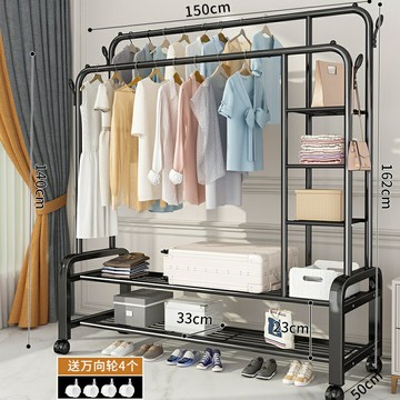 陽臺衣架 宿舍衣架 掛衣架 落地衣架 衣櫃 晾衣架 晾衣杆 晾衣架落地家用宿舍摺疊臥室內晒掛架子陽臺置物簡易涼衣服杆