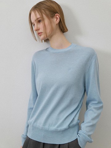 Wool Blend Round Neck Essential Knit (T-7026)