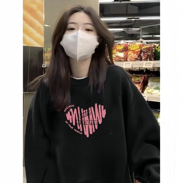 2天出貨  韓係大學T女  厚磅大學T  加厚刷毛衛衣   冬季保暖衛衣  長袖上衣  落肩寬鬆大學T  無帽T女 XH