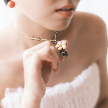 茶色水晶 萬物之源 花朵項鍊