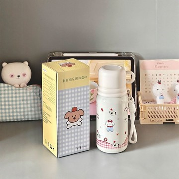 新款✨學生粉色可愛保溫杯上學專用2026新款高顔值女生外出便攜雙飲水杯不鏽鋼保溫大容量隨身運動水壺安全材質 ICQY
