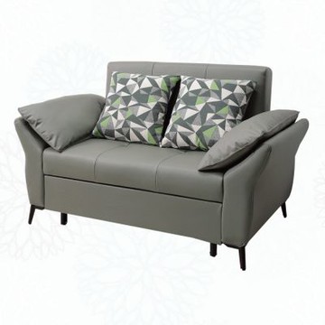 文創集 蕾米卡灰科技布前拉式沙發椅/沙發床-150x90x91cm免組