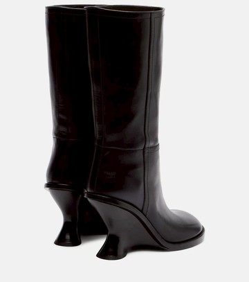 Dries Van Noten 95 leather wedge knee-high boots